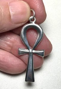 Muy Bonito Colgante ANKH PLATA ESTERLINA Cruz Egipcia Dije - Imagen 1 de 13