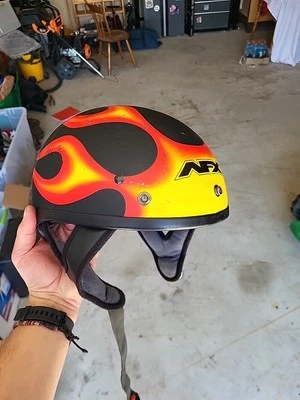 Medio Casco Gorro AFX FX-70 para Motocicleta Montar Llamas Fuego Talla XL De Colección Foto 1 de 4