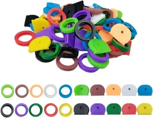 Key Caps Tags Covers Set Plastic Identifier Rings small, Multicolored - Picture 1 of 4