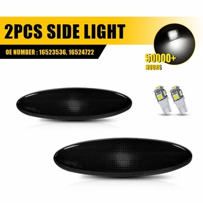 Smoked Rear White LED Side Marker Light Fit Chevrolet Chevy Corvette C5 97-04 ER - Image 1 of 4