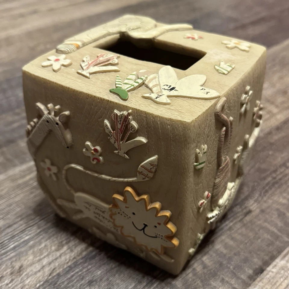 Creative Bath- Animal Crackers- Jungle/Safari- Resin Tissue Holder- Baby Nursery - Image 1 of 4