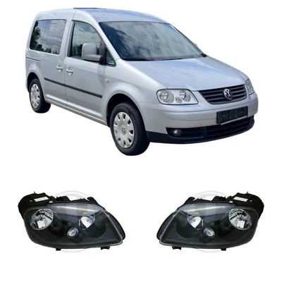 Design Scheinwerfer Set links rechts für VW Caddy 2K 2004-2010 H7/H1 schwarz - Bild 1 von 4
