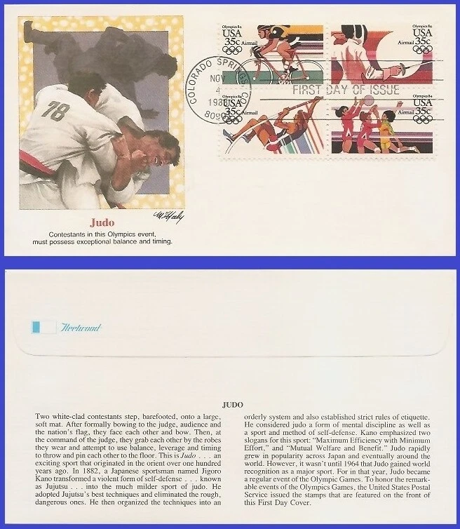 USA6 #C109-12 U/A FLEETWOOD FDC BL4  Summer Olimpics Summer Olympics - Image 1 of 1