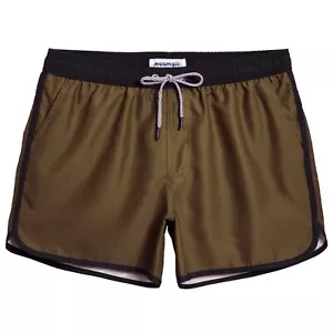 Mens Short 80s 90s Vintage Swim Trunks with Mesh Lining Quick Dry Bathing Sui... - Picture 1 of 6