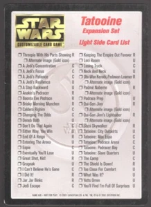 Light Side Card List (Tatooine) | Decipher Star Wars CCG | LP - Picture 1 of 1
