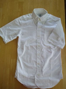 NWOT Brooks Brothers Black Fleece White Button Down Short Sleeve BB00 MSRP $225 - Picture 1 of 7