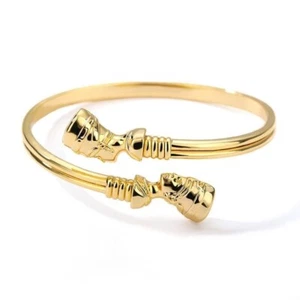 Brazalete egipcio de oro 18K, brazalete reina Nefertiti, brazalete de diosa - Imagen 1 de 5