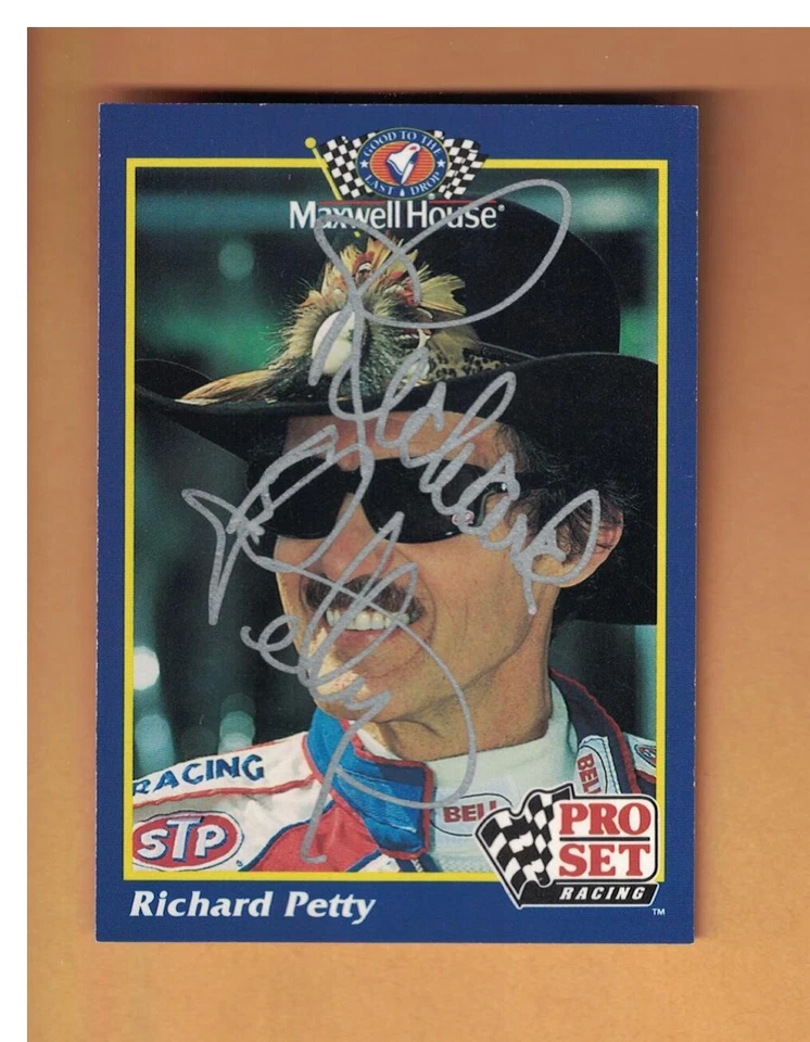 RICHARD PETTY AUTOGRAPHED 1992 PRO SET MAXWELL HOUSE NASCAR CARD SIGNED - Image 1 of 1