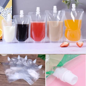 10PCS 100ml-500ml Reusable Stand-up Drink Bag Spout Pouch For Liquid Juice Milk - Bild 1 von 16