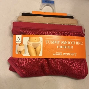 Blissful Benefits Warners Women Hipster Underwear Tummy Smoothing Panties 3-Pack - Picture 1 of 14