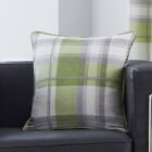 Fusion Balmoral Check Green Tartan 100% Cotton Eyelet Curtains / Cushions