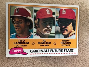 1981 Topps Tito Landrum/Al Olmsted/Andy Rincon Rookie Card NM-MT