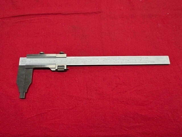 HELIOS VERNIER CALIPER 0-8"  2-9/16" Nib Style Jaws w/ Fine Adjustment - VINTAGE - Image 1 of 4