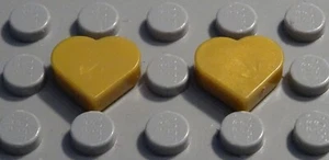 LEGO Tile - Tile Heart 1x1 Gold 2 Piece - Picture 1 of 1