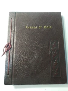 1948 Leaves of Gold Book by Clyde Francis Lytle Leather Cover Prayer Inspiration - Picture 1 of 4