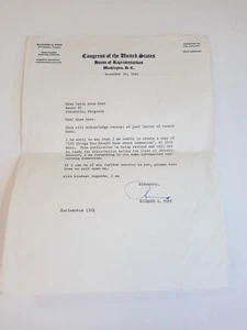 1961 Letter From Congressman Richard H Poff Of Virginia Signed - Picture 1 of 6