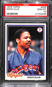 1978 TOPPS #209 Dock Ellis PSA 10 21722228