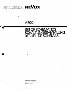 Revox A 700 Service set of schematics Schaltungssammlung recueil de schemas Copy - Picture 1 of 1
