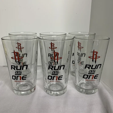 6 - Houston Rockets Run as One 2019 Playoff Drinking Glasses 6”Tall Cover