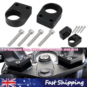 Motorcycle Bar Mount Clamps Raised Handlebar Riser for Kawasaki Ninja EX250 250R - Picture 1 of 9