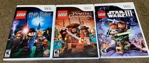 Nintendo Wii Lego Harry Potter Years 1-4, Pirates of the Caribbean, Star Wars 3 - Picture 1 of 7
