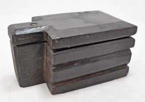 Antique Wooden Kitchenware Spice Box Original Old Hand Carved - Picture 1 of 7