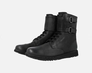 PRADA BOOTIES HALF-BOOTS COMBAT 4T3361 BLACK LEATHER NEW Prada 9.5 - US 10.5 - Picture 1 of 6