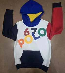 Polo Ralph Lauren 67 Youth Size L 12-14 Colorblock Fleece Hoodie Multicolor - Picture 1 of 8