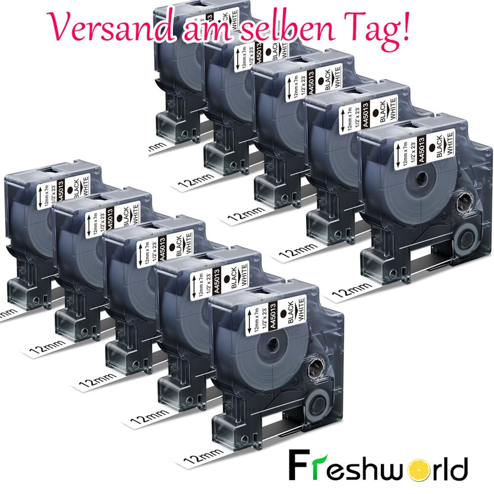 Schriftband für Dymo D1 45013 S0720530 12mm 9mm 6mm LabelManager 160 LabelPOINT - Bild 1 von 4