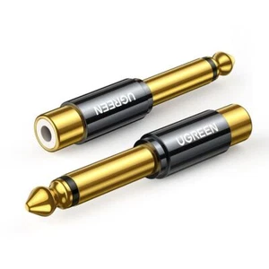 6,35mm Klinkenstecker auf Cinch Buchse Adapter, gold; UGREEN/80731 - Bild 1 von 1