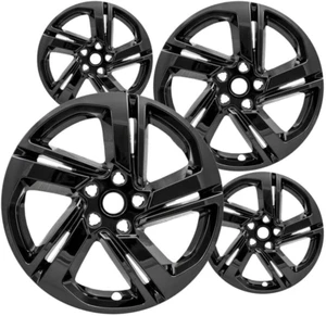 Gloss Black ABS Wheel Skins - Set of 4, 18" Impostors Wheel Covers - Picture 1 of 12