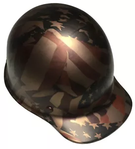 Cappello Duro Immerso Idro MSA Skullgard Cappello Rame Metallico Bandiere Americane Satinato - Foto 1 di 7