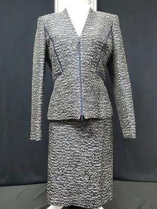Lafayette 148 Rock Anzug Größe 12 Blazer Größe 10 Neu Delfter Marineblau Brokat - Bild 1 von 11