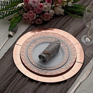 ROSE GOLD 10 Round 13" Disposable Paper CHARGER PLATES Party Event Home Supplies - Picture 1 of 8