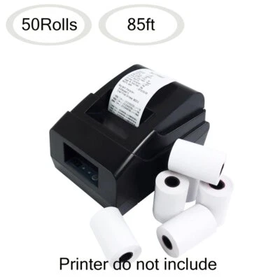 50 Rolls Thermal Paper 2 1/4" X 85' Credit Card Cash Register POS Receipt Paper - Image 1 of 4