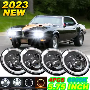 For Dodge Challenger 1970-74 4PCS 5 3/4" 5.75 inch Round LED Headlights High/Low - Picture 1 of 11