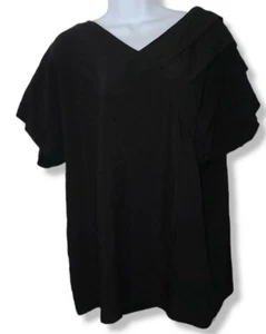 Women's Unbranded Black Semi-Sheer Black Short Sleeve Blouse XL - Imagen 1 de 6