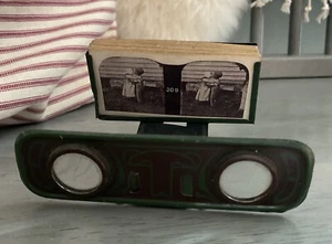 VTG Miniature Tin Lithograph Stereoscope 1905 Metropolitan Syndicate Press Slide - Picture 1 of 17