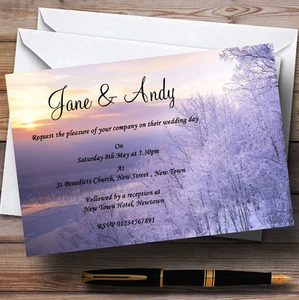 Winter Scene Beautiful Personalised Wedding Invitations - Picture 1 of 1