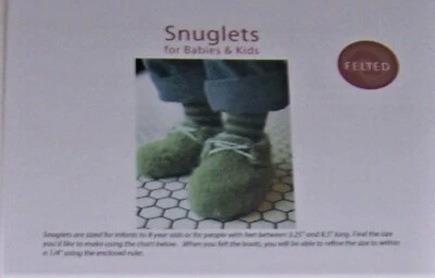 SNUGLET SLIPPERS Knitting and Felting Yarn Pattern in sizes NB thru 8 years - Image 1 of 2