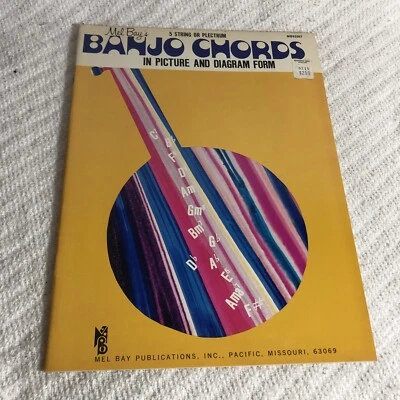 Libro de canciones de partituras de colección acordes de banjo de Mel Bay en forma de imagen y diagrama Foto 1 de 4