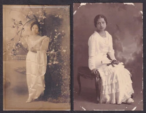 Philippines FILIPINA LADIES Real Photo 2 RPPC BULACAN Vintage Postcards D27 - Picture 1 of 3