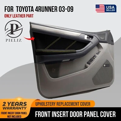 Front Insert Door Panel PVC Carbon for Toyota 4Runner 03-09 Yellow Stitch — 第 1/4 张图片