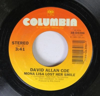 80'S/Country 45 David Allan Coe - Mona Lisa Lost Her Smile / Someone Special On - Image 1 of 2