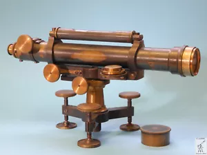 Antikes Nivelliergerät aus Messing mit Gravur "Ottomar Wolf, Karlsruhe i/B." - Bild 1 von 24