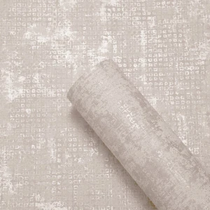 Embossed Shimmer Industrial Textured Grey Silver Metallic Plain Thick Wallpaper - Picture 1 of 131