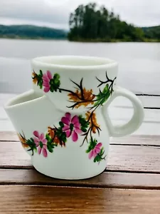 Antiker Rasierschaufel Becher handbemalt Blumen Porzellan - Bild 1 von 8