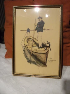 cadre sous verre - cadre a restaurer -  illustration theme marin / douaniers  - Picture 1 of 8