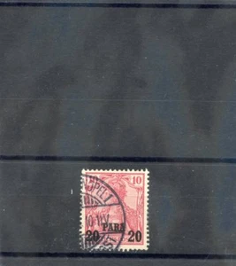 GERMAN OFFICES IN TURKEY Sc 26(MI 13II)F-VF USED 1904 20p/10pf CARM, BAR A, $36 - Picture 1 of 1
