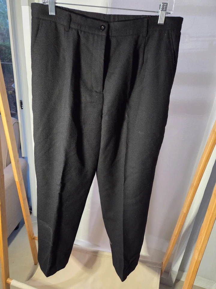 Pantalones de vestir para mujer Appleseed's Petite negros 100 % lana ropa de trabajo de oficina talla 16P Foto 1 de 4